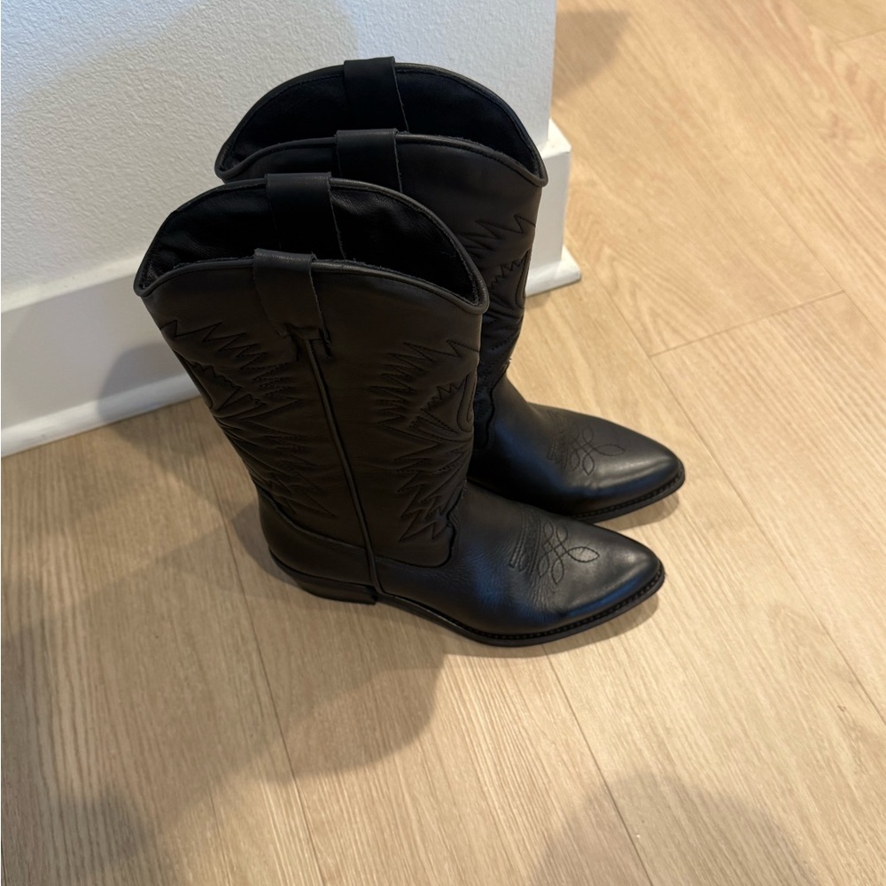 Steve Madden Hayward Black Cowboy Boots